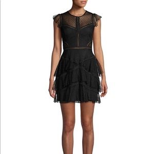BCBGMAXAZRIA
Tiered Tulle A-Line Mini Dress. Black, Size 12